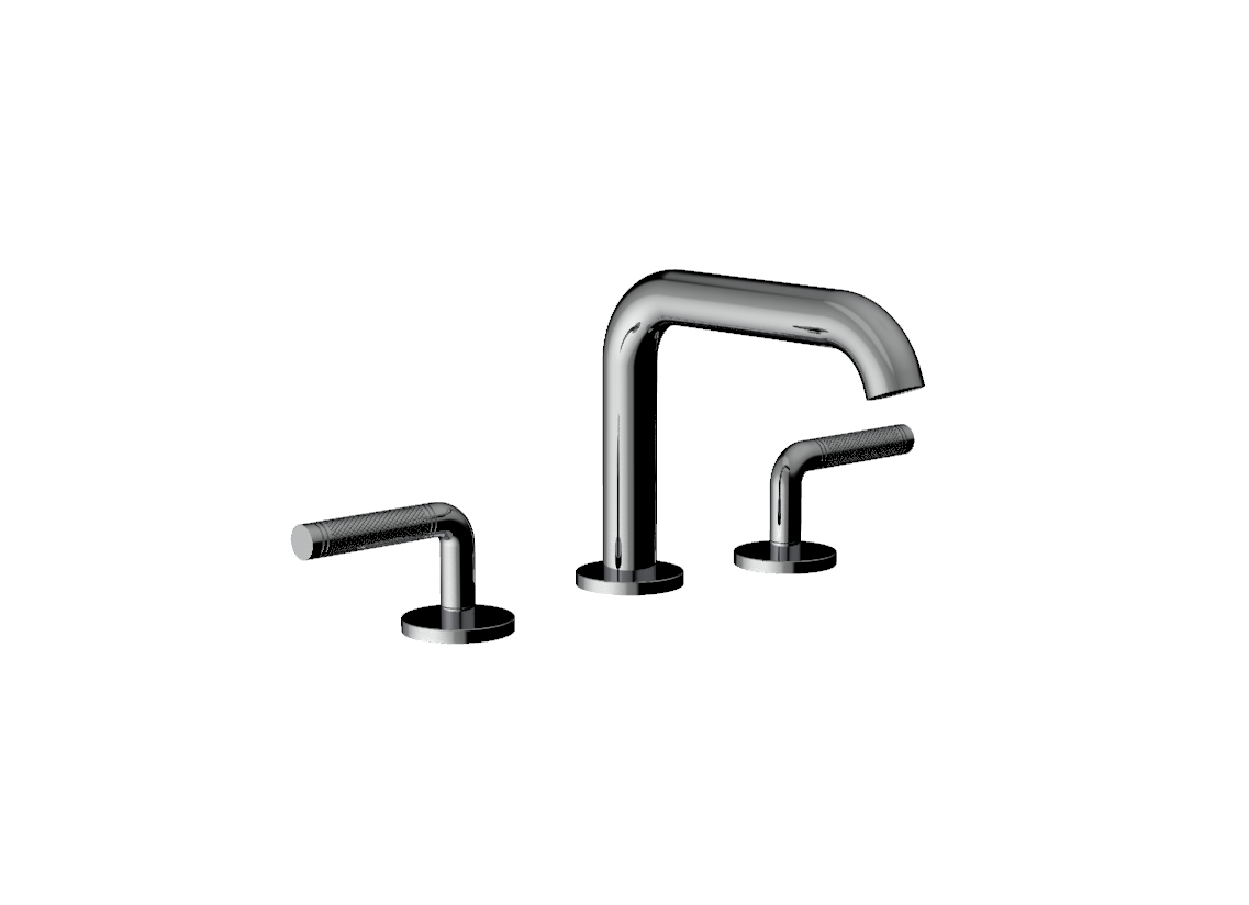 Widespread Lavatory Set - Knurl Handle - Santec